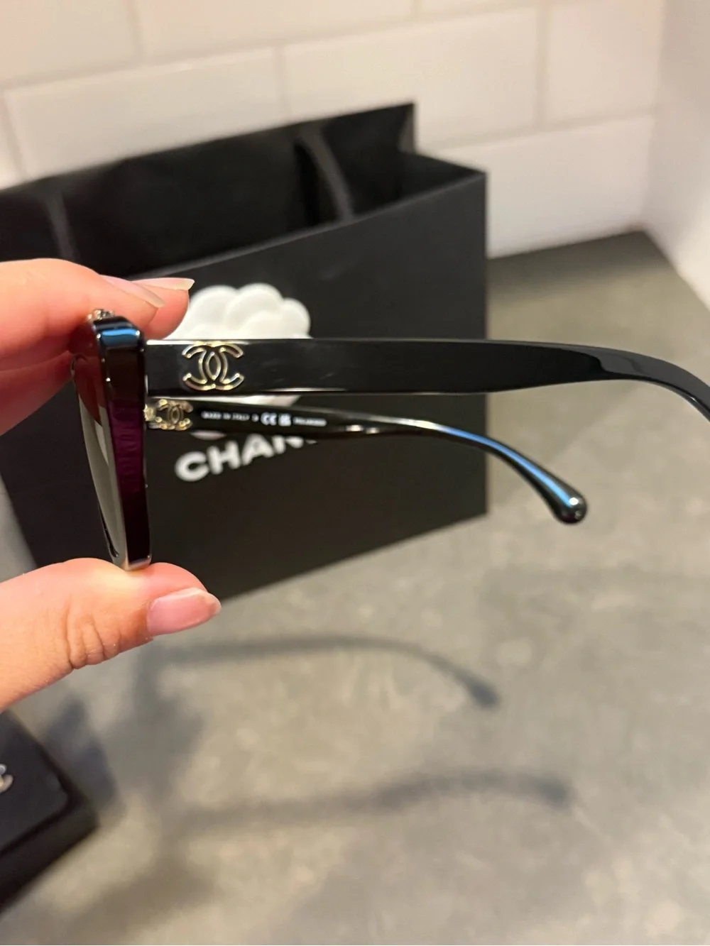 Chanel Cat Eye Polarized Sunglasses with CCs on Top